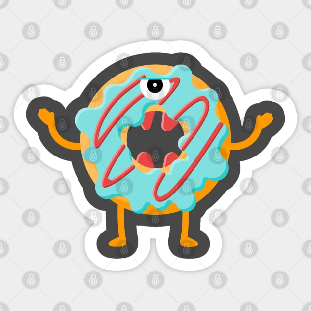 Monster Donut Sticker by lakokakr